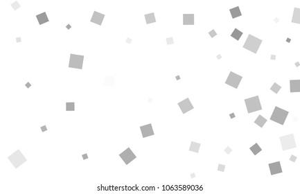 Grey Confetti in the Form of Rectangles on White Background