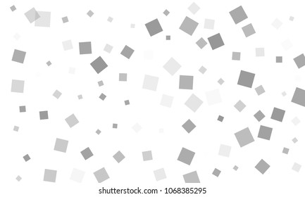 Grey Confetti in the Form of Rectangles on White Background