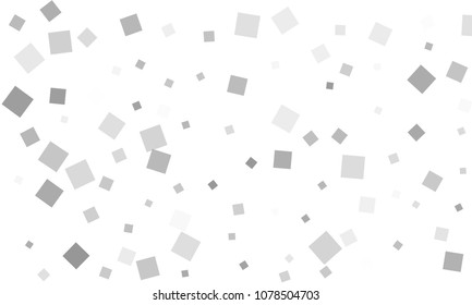 Grey Confetti in the Form of Rectangles on White Background