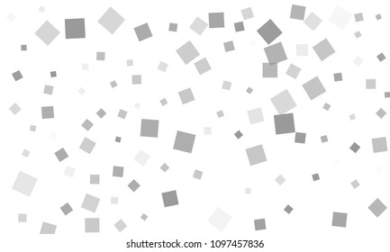 Grey Confetti in the Form of Rectangles on White Background