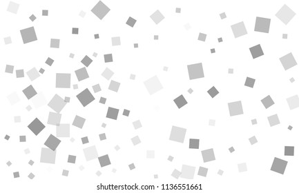 Grey Confetti in the Form of Rectangles on White Background