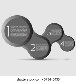 Grey Connecting Big Beveled Circles, Modern Design Layout | EPS10 Vector