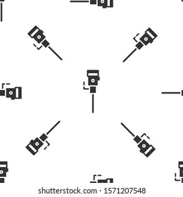 Grey Construction jackhammer icon isolated seamless pattern on white background.  Vector Illustration