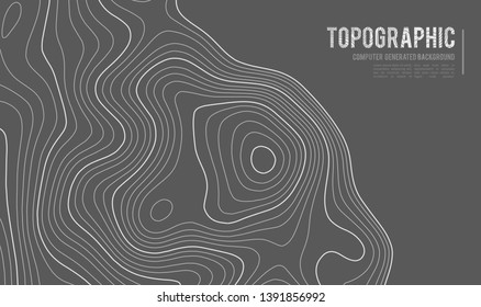 Grey contours vector topography. Geographic mountain topography vector illustration. Topographic pattern texture. Map on land vector terrain. Elevation graphic contour height lines. Topographic map - Shutterstock ID 1391856992