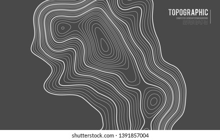 Grey contours vector topography. Geographic mountain topography vector illustration. Topographic pattern texture. Map on land vector terrain. Elevation graphic contour height lines. Topographic map