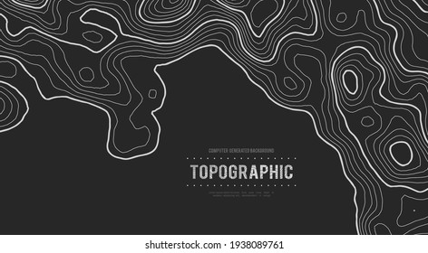 Grey Contours Vector Topography. Geographic Mountain Topography Vector Illustration. Topographic Pattern Texture. Map On Land Vector Terrain. Elevation Graphic Contour Height Lines. Topographic Map