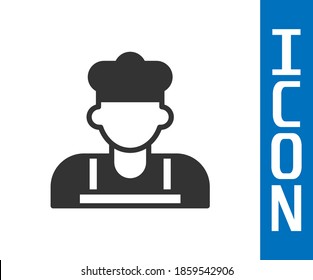 Grey Cook icon isolated on white background. Chef symbol.  Vector