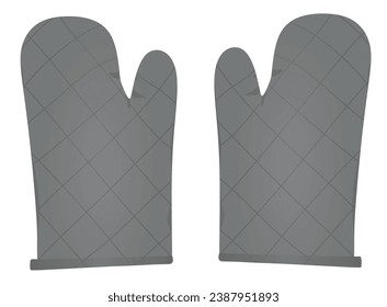 Grey cooking gloves. vector illustration