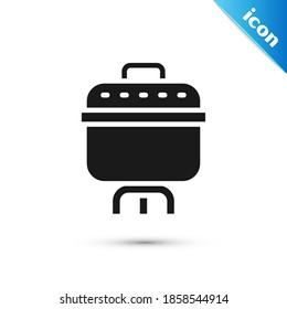 Grey Cooking pot icon isolated on white background. Boil or stew food symbol.  Vector