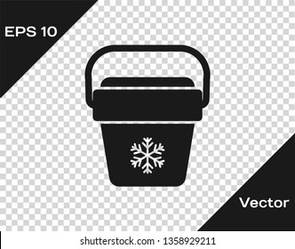Grey Cooler bag icon isolated on transparent background. Portable freezer bag. Handheld refrigerator. Vector Illustration