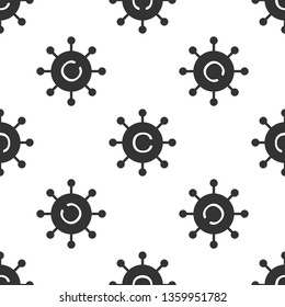 Grey Copywriting network icon isolated seamless pattern on white background. Content networking symbol. Copyright sign. Copywriting network sign. Vector Illustration