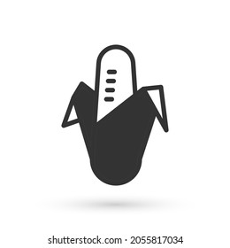 Grey Corn icon isolated on white background.  Vector