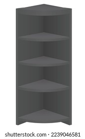 Grey corner rack shelves. vector illustration