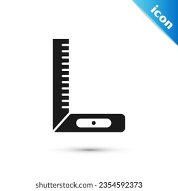 Grey Corner ruler icon isolated on white background. Setsquare, angle ruler, carpentry, measuring utensil, scale.  Vector Illustration