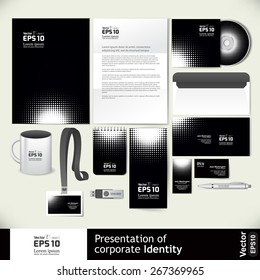 Grey corporate identity template , Vector company style for brandbook and guideline.