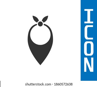Grey Cowboy bandana icon isolated on white background.  Vector