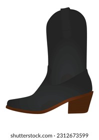 Grey cowboy boot. vector illustration