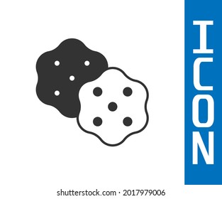 Grey Cracker biscuit icon isolated on white background. Sweet cookie.  Vector