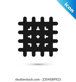 Grey Cracker biscuit icon isolated on white background. Sweet cookie.  Vector