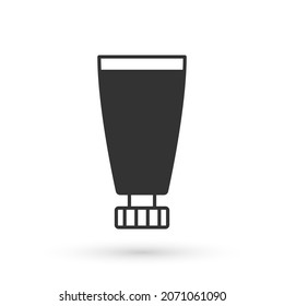 Grey Cream or lotion cosmetic tube icon isolated on white background. Body care products for woman.  Vector
