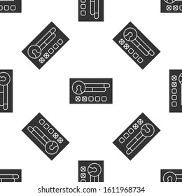 Grey Create account screen icon isolated seamless pattern on white background.  Vector Illustration