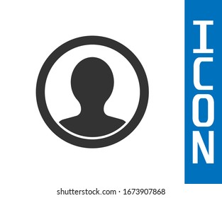 Grey Create account screen icon isolated on white background.  Vector Illustration