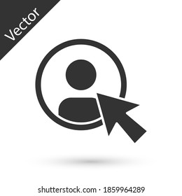 Icono de la pantalla de creación de cuentas gris aislado en fondo blanco. Vector.