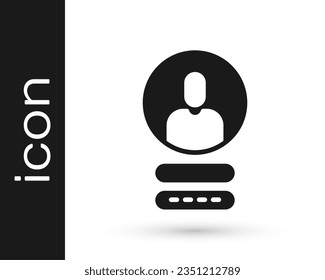 Gray Create account icon einzeln auf weißem Hintergrund.  Vektorgrafik