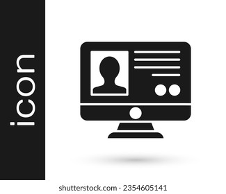 Grey Create account screen icon isolated on white background.  Vector