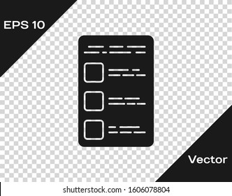 Grey Create account screen on mobile phone icon isolated on transparent background.  Vector Illustration