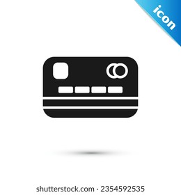 Grey Credit card icon isolated on white background. Online payment. Cash withdrawal. Financial operations. Shopping sign.  Vector Illustration