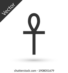 Grey Cross ankh icon isolated on white background. Vector.