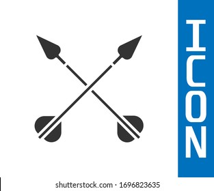 Grey Crossed arrows icon isolated on white background.  Vector Illustration