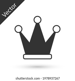 Grey Crown icon isolated on white background.  Vector