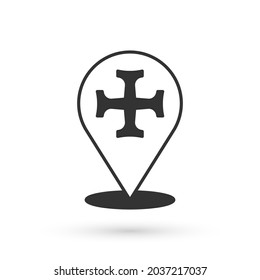 Grey Crusade icon isolated on white background.  Vector