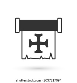 Grey Crusade icon isolated on white background.  Vector