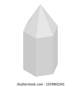 Grey crystal icon. Isometric of grey crystal vector icon for web design isolated on white background