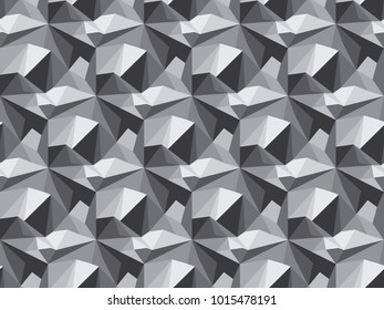 Grey Crystal Polygons Geometric Background, Triangle Template, Abstract Background