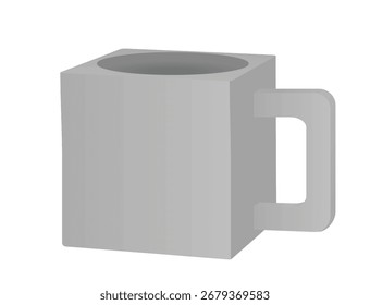 Ilustração do vetor da caneca do cubo cinza	