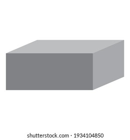 grey cuboid basic simple 3d shape isolated on white background