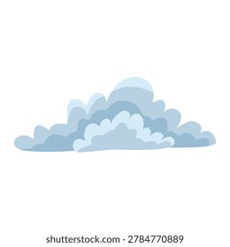Grey cumulus storm cloud puff foggy weather element isolated flat cartoon vector illustration