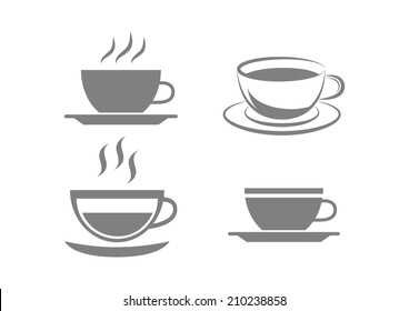 Grey cup icons on white background