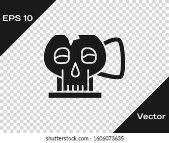 Grey Cup from the skull icon isolated on transparent background.  Vector Illustration