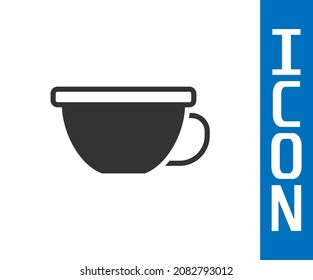 Grey Cup of tea icon isolated on white background.  Vector