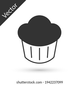 Grey Cupcake icon isolated on white background. Vector