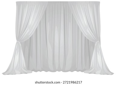 Graue Vorhangtücher. Vektorgrafik