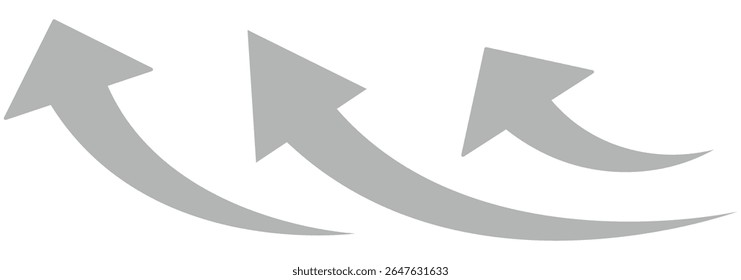 grey curve arrow icon on transparent background. flat style. arrow icon for your web site design, logo, app, UI. 
