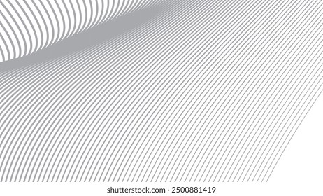 Grey curve lines abstract background vector image for backdrop or presentation