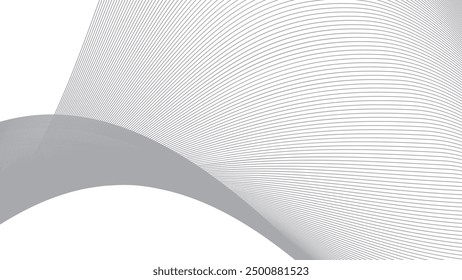 Grey curve lines abstract background vector image for backdrop or presentation