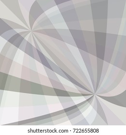 Grey curved ray burst background - vector graphic design from swirling rays